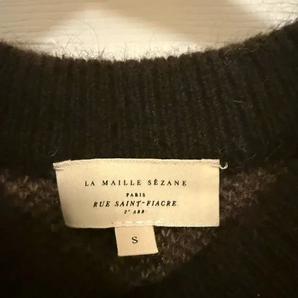 NWOT Sezane Noah Wool-Blend Cardigan in Leopard Animal Print Cardigan SZ S - Picture 6 of 10